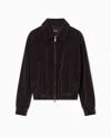 Emporio Armani Corduroy Zip-up Blouson In Brown