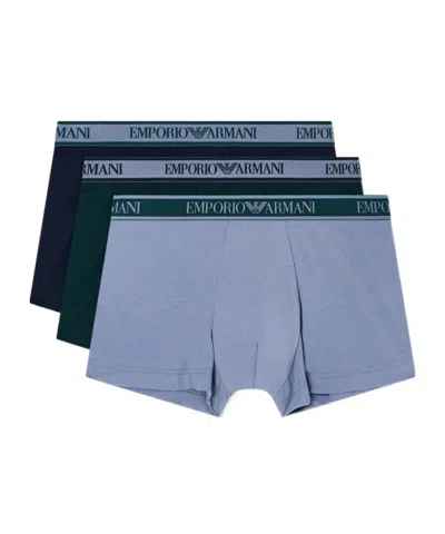 Emporio Armani Core 3 Pack Boxer Shorts In Blue