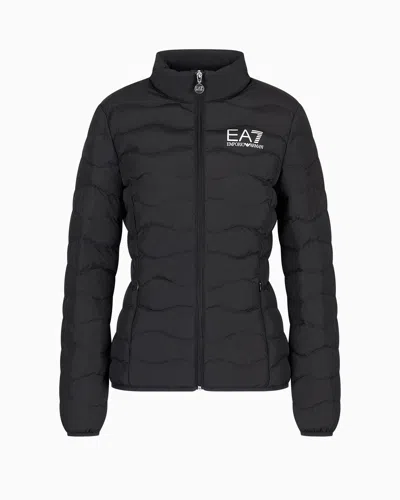 Emporio Armani Core Lady Packable Puffer Jacket With Zip In Black