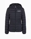 Emporio Armani Core Lady Packable Hooded Puffer Jacket With Zip In Navy Blue