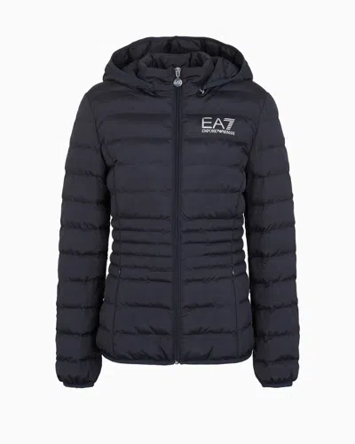 EMPORIO ARMANI CORE LADY RECYCLED TECHNICAL FABRIC PADDED HOODED JACKET