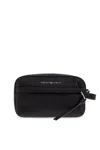 Emporio Armani Cosmetic Bag With Logo In Black