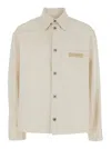 Emporio Armani White Jacket With Logo Patch On The Front In White