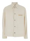 Emporio Armani White Jacket With Logo Patch On The Front In White