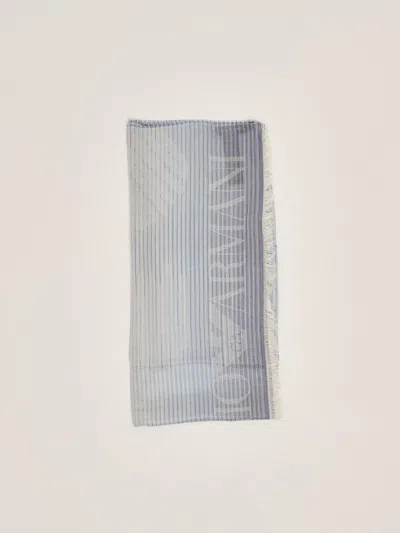 Emporio Armani Cotone Scarf In Fancy Blue