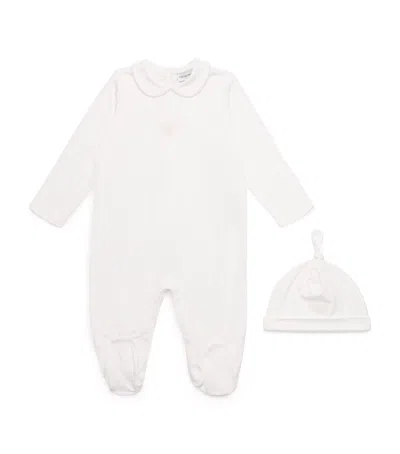 Emporio Armani Kids' Cotton All-in-one And Hat Set In White