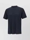 Emporio Armani Cotton And Lyocell Crew Neck T-shirt In Blue