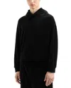 Emporio Armani Cotton & Nylon Velour Rhinestone Embellished Regular Fit Hoodie