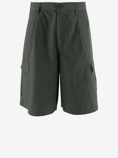 Emporio Armani Cotton Bermuda Shorts In Green