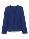 Emporio Armani Textured Cotton Blazer With Flap Pockets