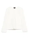 Emporio Armani Logo Crew Neck Cotton Sweatshirt With Ribbed Cuffs And Hem In White