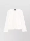Emporio Armani Cotton Blazer Jacket With Shoulder Pads And Side Slit Pockets