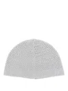 Emporio Armani Cotton Blend Beanie In Grey