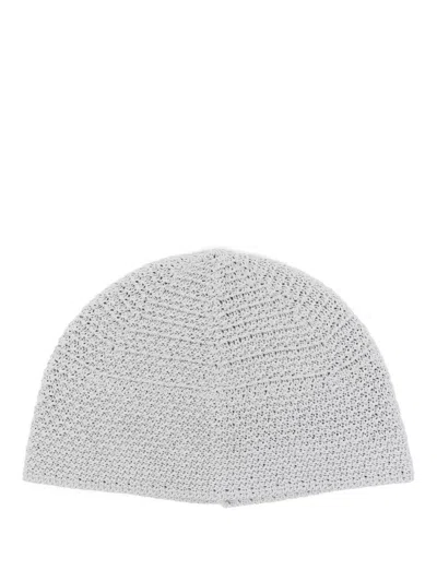 Emporio Armani Cotton Blend Beanie In Grey