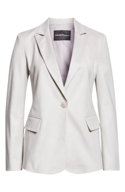 Emporio Armani Cotton Blend Blazer In Gray