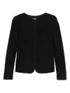 Emporio Armani Cotton Blend Blazer Jacket In Black