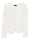 Emporio Armani Herringbone-pattern Zip-up Jacket In White