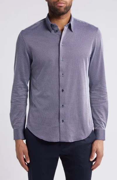 Emporio Armani Cotton Blend Button-up Shirt In Blue