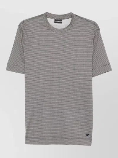 Emporio Armani Cotton Blend Crew Neck Short Sleeve T-shirt In Gray