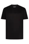 Emporio Armani Cotton Blend Crew-neck T-shirt In Black