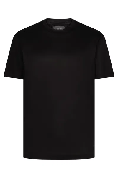 Emporio Armani Cotton Blend Crew-neck T-shirt In Black