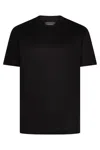 Emporio Armani Cotton Blend Crew-neck T-shirt In Black