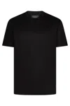 Emporio Armani Cotton Blend Crew-neck T-shirt In Black