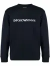 Emporio Armani Modal-blend Sweatshirt With Logo Print In Black