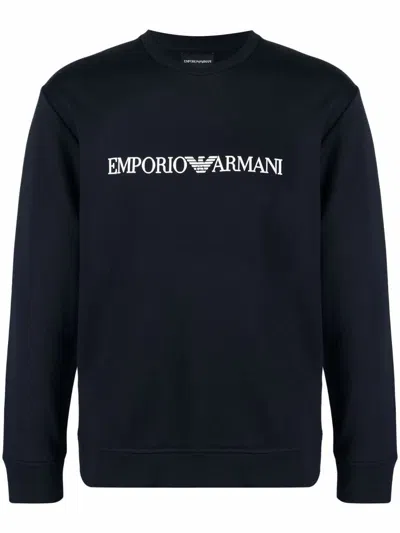 EMPORIO ARMANI EMPORIO ARMANI COTTON BLEND CREWNECK SWEATSHIRT