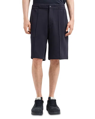 EMPORIO ARMANI COTTON BLEND DOUBLE JERSEY REGULAR FIT BERMUDA SHORTS