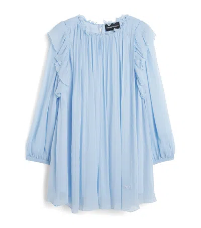 Emporio Armani Kids' Cotton-blend Dress In Blue