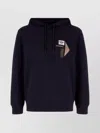 Emporio Armani Cotton Blend Hooded Sweatshirt In Black