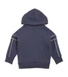 Emporio Armani Jacquard-logo-sleeve Hoodie In Blue