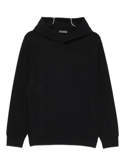 Emporio Armani Cotton-blend Hoodie In Black