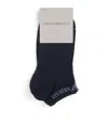 Emporio Armani Cotton-blend Jacquard Logo Ankle Socks In Black