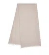 Emporio Armani Cotton-blend Jacquard Logo Scarf In Grey