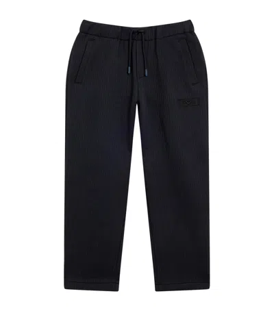 EMPORIO ARMANI COTTON-BLEND JERSEY PINSTRIPE SWEATPANTS