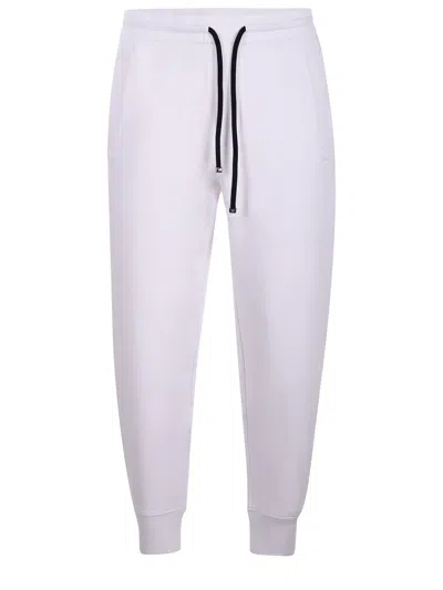 Emporio Armani Cotton Blend Jogging Pants In White