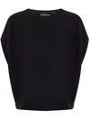 Emporio Armani Cotton Blend Knitted Top In Black