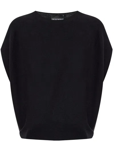 EMPORIO ARMANI EMPORIO ARMANI COTTON BLEND KNITTED TOP