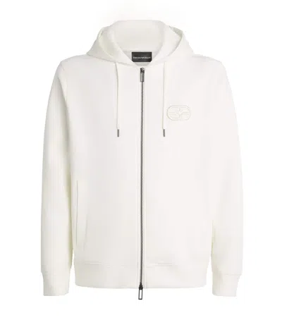 Emporio Armani Cotton-blend Logo Hoodie In Red