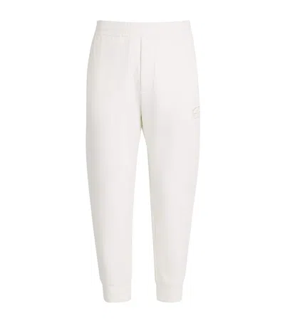 Emporio Armani Cotton-blend Logo Sweatpants In White