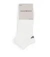 Emporio Armani Cotton-blend Logo Trainer Socks In White