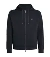 Emporio Armani Cotton-blend Logo Zip-up Hoodie In Blue