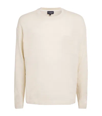 Emporio Armani Cotton-blend Long-sleeve T-shirt In Green