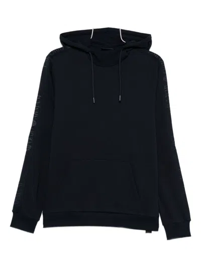 Emporio Armani Cotton Blend Loungewear Hoodie In Black