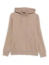 Emporio Armani Cotton Blend Loungewear Hoodie In Brown