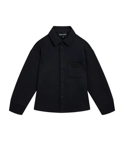 Emporio Armani Kids' Cotton-blend Overshirt In Black