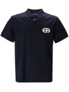 Emporio Armani Cotton Blend Polo Shirt In Blue