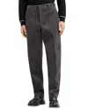Emporio Armani Cotton Blend Ribbed Velour Regular Fit Pants In Slate